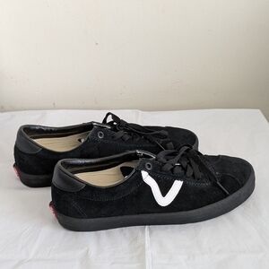 Vans Unisex Black Suede Sport Low Sneakers with White Logo